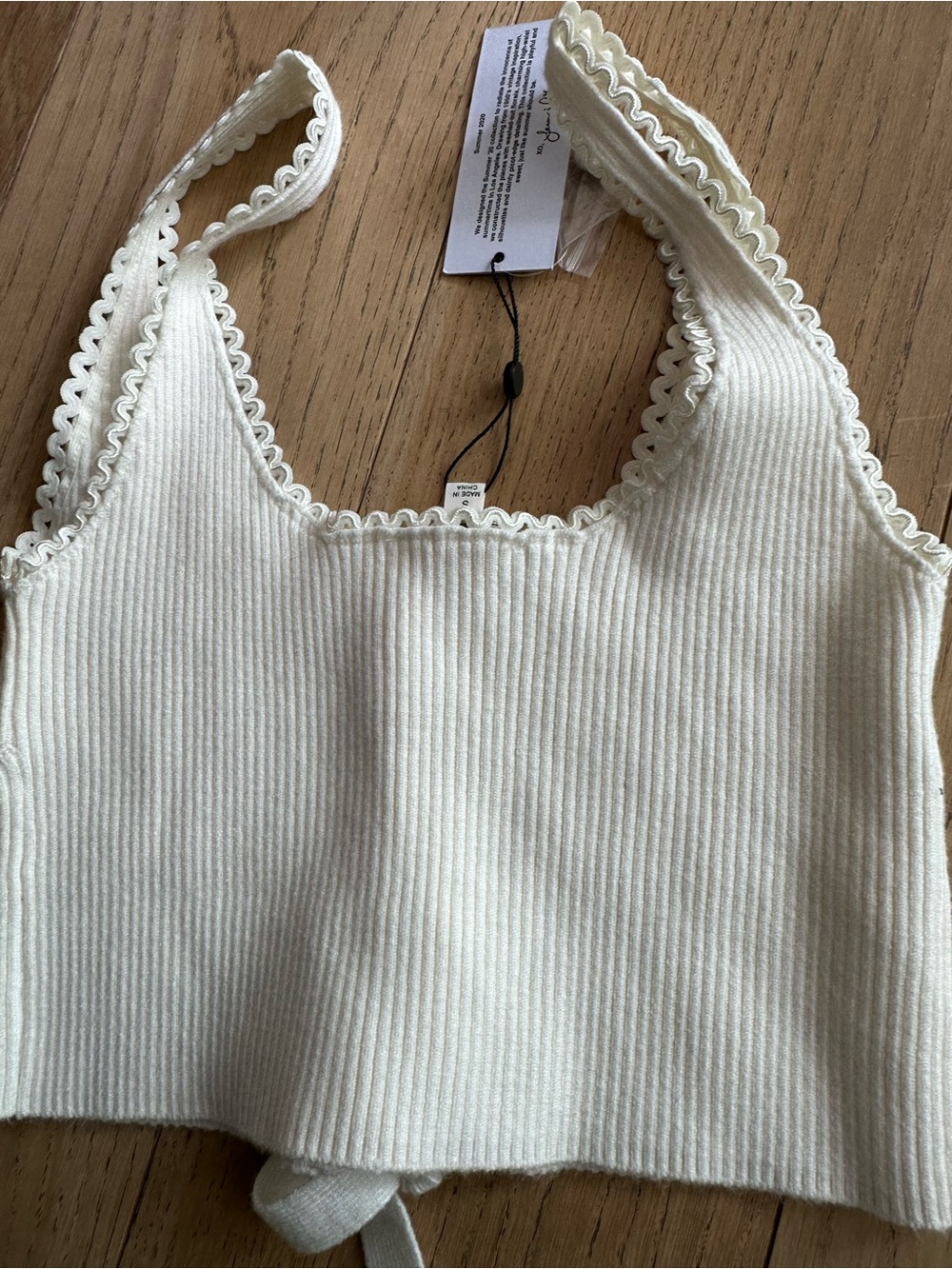 For Love & Lemons Pointelle Crop Tank Top - Picture 3 of 3